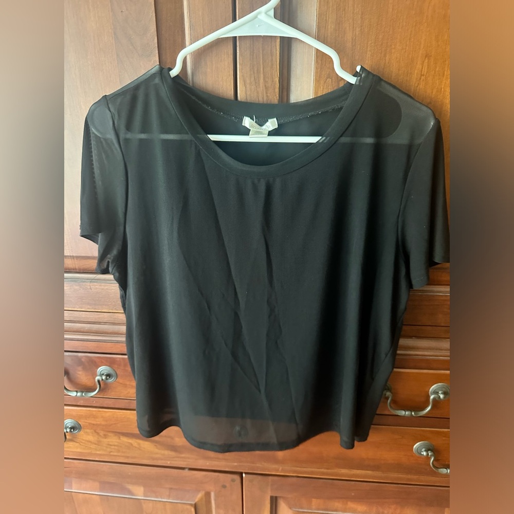 Sheer Cropped Black T-shirt